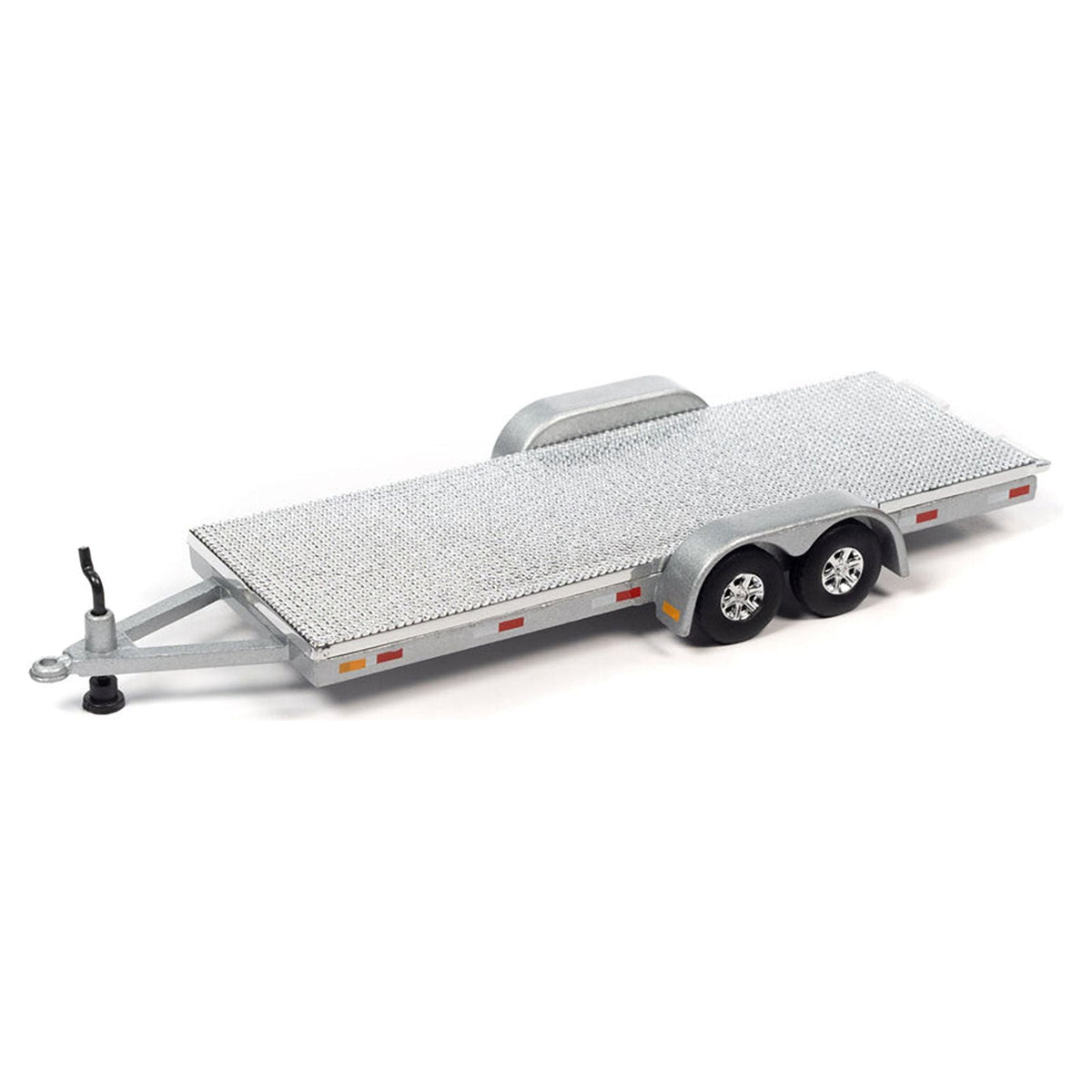 1983 Ford Ranger XLS Pickup Truck Silver Metallic with Red Interior with Open Flatbed Trailer Limited Edition to 7264 pieces Worldwide "Tow & Go" Series 1/64 Diecast Model Car by Johnny Lightning-Johnny Lightning-ModelCars.com