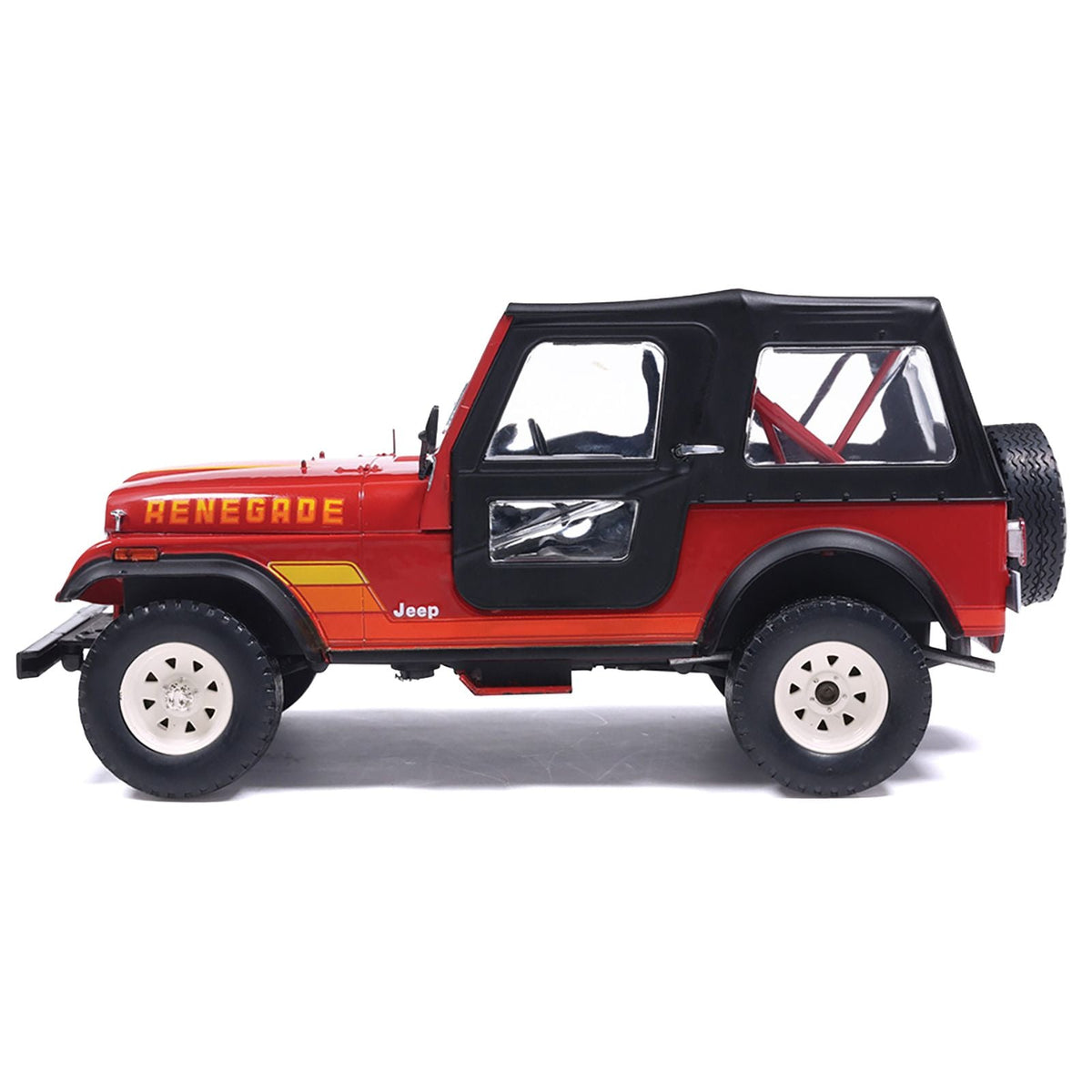 1983 Jeep Renegade Red with Stripes and Black Top 1/24 Diecast Model by IXO Models-IXO-ModelCars.com