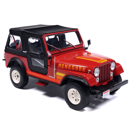 1983 Jeep Renegade Red with Stripes and Black Top 1/24 Diecast Model by IXO Models-IXO-ModelCars.com