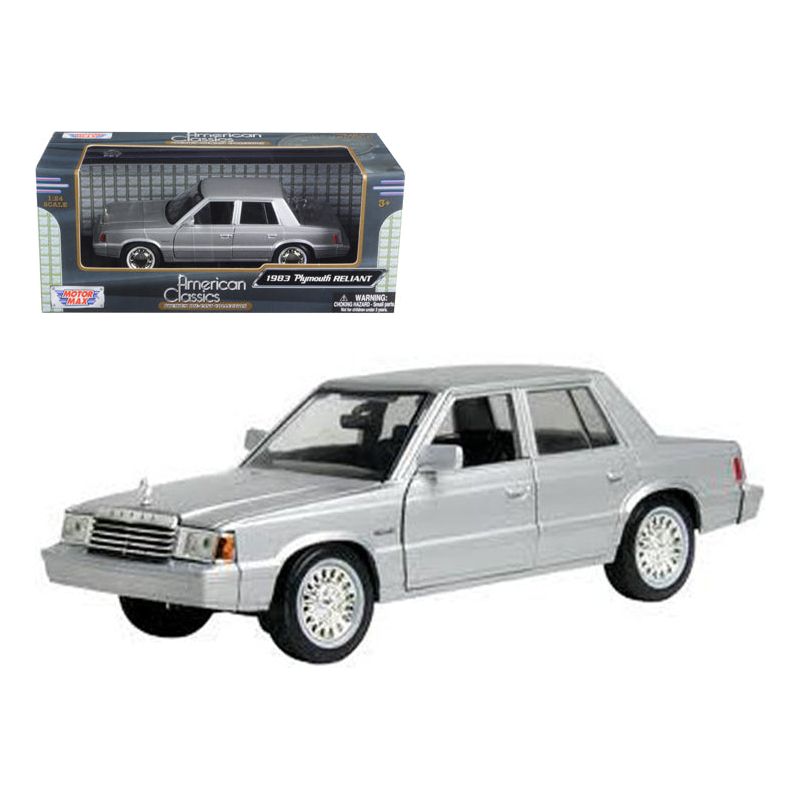 1983 Plymouth Reliant Silver 1/24 Diecast Model Car by Motormax - Motormax - ModelCars.com