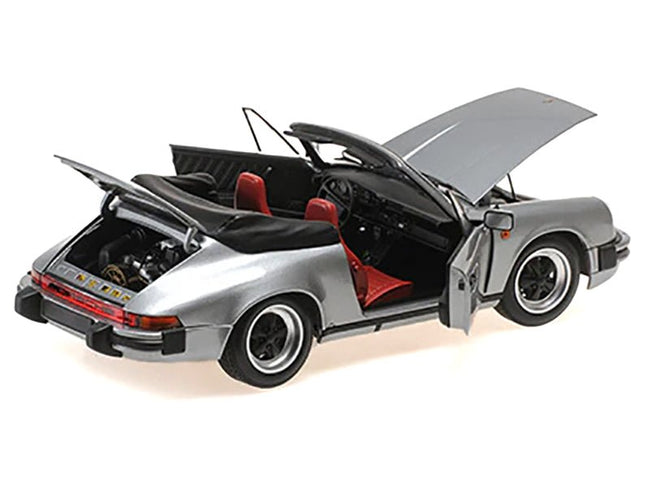 1983 Porsche 911 Carrera Cabriolet 3.2 Gray Metallic 1/18 Diecast Model Car by Minichamps-Minichamps-ModelCars.com