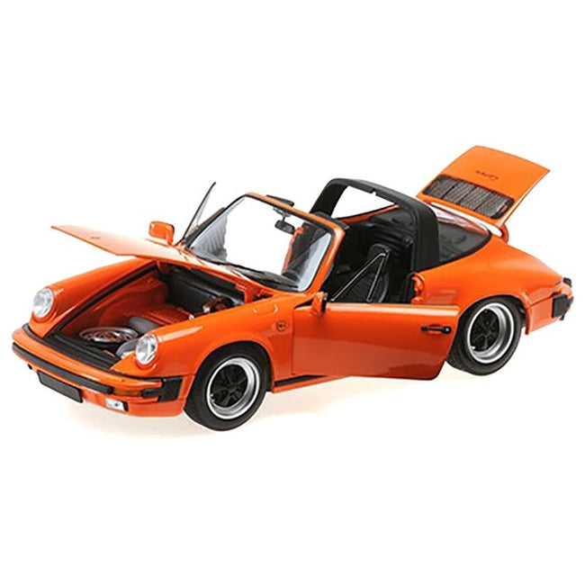 1983 Porsche 911 Carrera Targa 3.2 Orange 1/18 Diecast Model Car by Minichamps-Minichamps-ModelCars.com