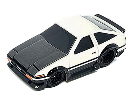 1983 Toyota Sprinter Trueno (AE86) White with Carbon Hood 1/64 Diecast Model Car by Muscle Machines-Muscle Machines-ModelCars.com