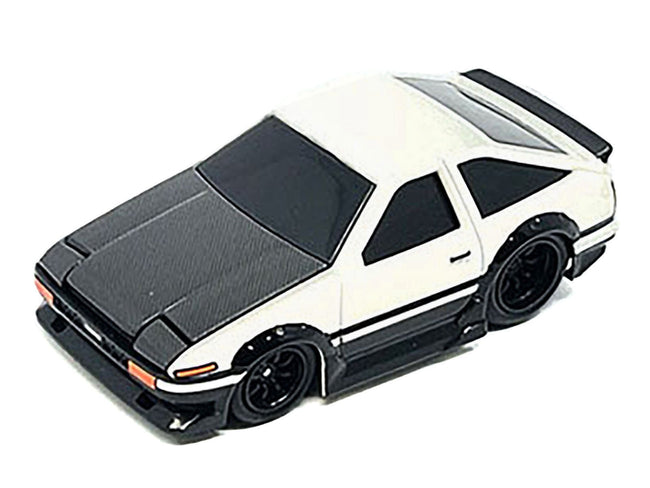 1983 Toyota Sprinter Trueno (AE86) White with Carbon Hood 1/64 Diecast Model Car by Muscle Machines-Muscle Machines-ModelCars.com