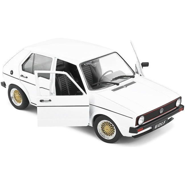 1983 Volkswagen Golf L Custom White with Gold Wheels 1/18 Diecast Model Car by Solido - Solido - ModelCars.com