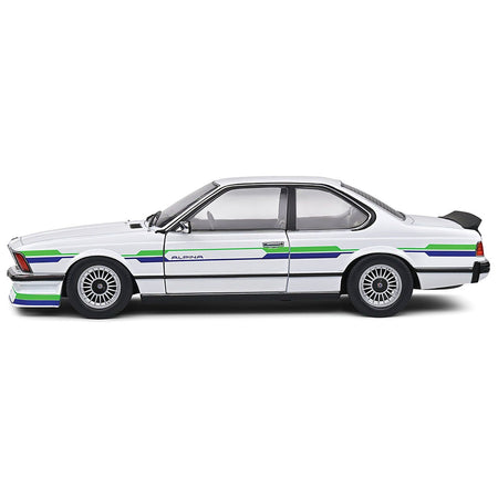 1984 BMW Alpina B7 Turbo (E24) White with Blue and Green Graphics 1/18 Diecast Model Car by Solido - Solido - ModelCars.com