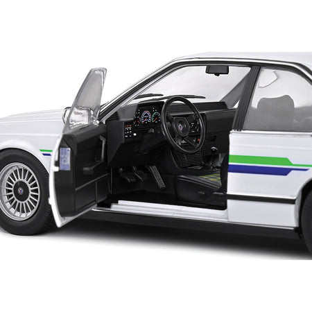 1984 BMW Alpina B7 Turbo (E24) White with Blue and Green Graphics 1/18 Diecast Model Car by Solido - Solido - ModelCars.com