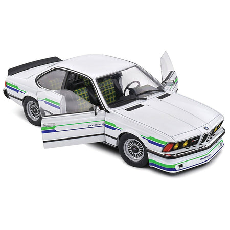 1984 BMW Alpina B7 Turbo (E24) White with Blue and Green Graphics 1/18 Diecast Model Car by Solido - Solido - ModelCars.com