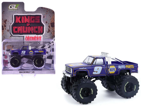 1984 Chevrolet C20 Monster Truck 9 "NAPA" Blue with Graphics "Kings of Crunch - Hendrick Motorsports Tribute" Special Edition 1/64 Diecast Model Car by Greenlight-Greenlight-ModelCars.com
