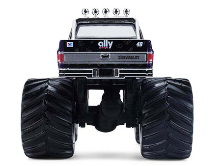 1984 Chevrolet Silverado Monster Truck 48 "Ally" Black and Purple with Graphics "Kings of Crunch - Hendrick Motorsports Tribute" Special Edition 1/64 Diecast Model Car by Greenlight-Greenlight-ModelCars.com