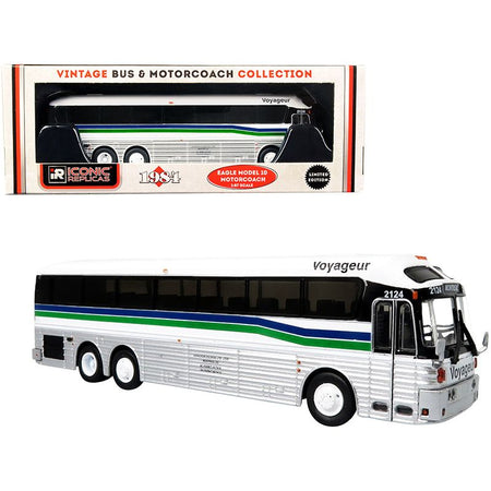 1984 Eagle Model 10 Motorcoach Bus "Montreal" (Canada) "Voyageur" "Vintage Bus & Motorcoach Collection" 1/87 (HO) Diecast Model by Iconic Replicas - Iconic Replicas - ModelCars.com