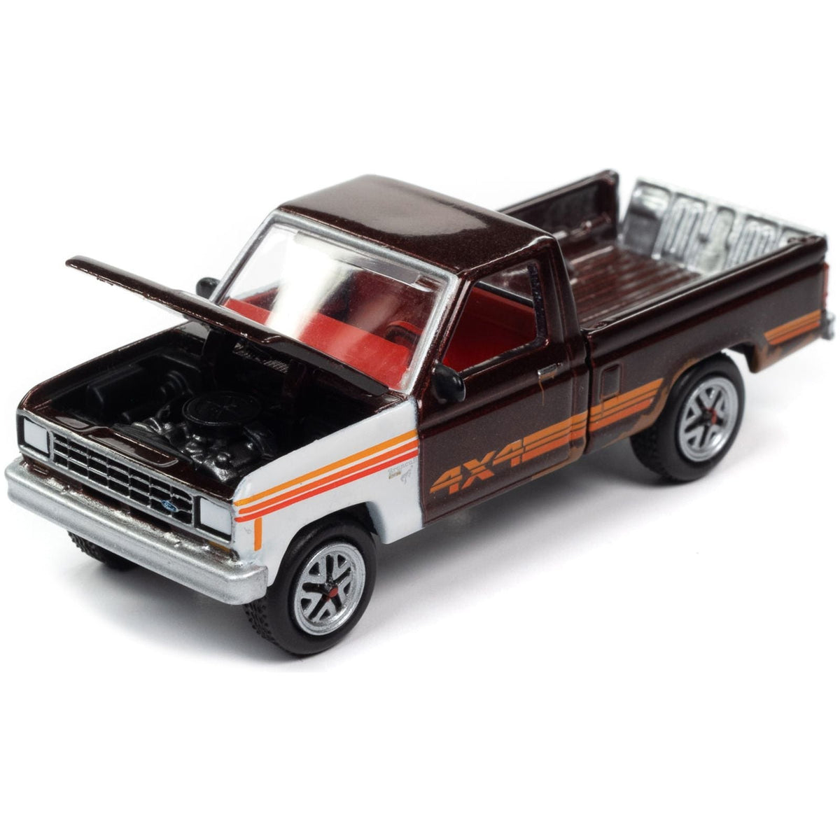 1984 Ford Ranger 4x4 Pickup Truck Medium Canyon Red Metallic with Mismatched Panels "Project in Progress" Limited Edition to 4932 pieces Worldwide "Street Freaks" Series 1/64 Diecast Model Car by Johnny Lightning-Johnny Lightning-ModelCars.com