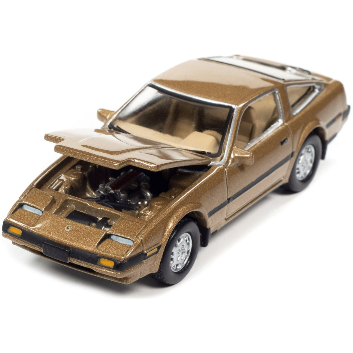 1984 Nissan 300ZX Aspen Gold Metallic with Black Stripes "Classic Gold Collection" Series Limited Edition to 12480 pieces Worldwide 1/64 Diecast Model Car by Johnny Lightning-Johnny Lightning-ModelCars.com
