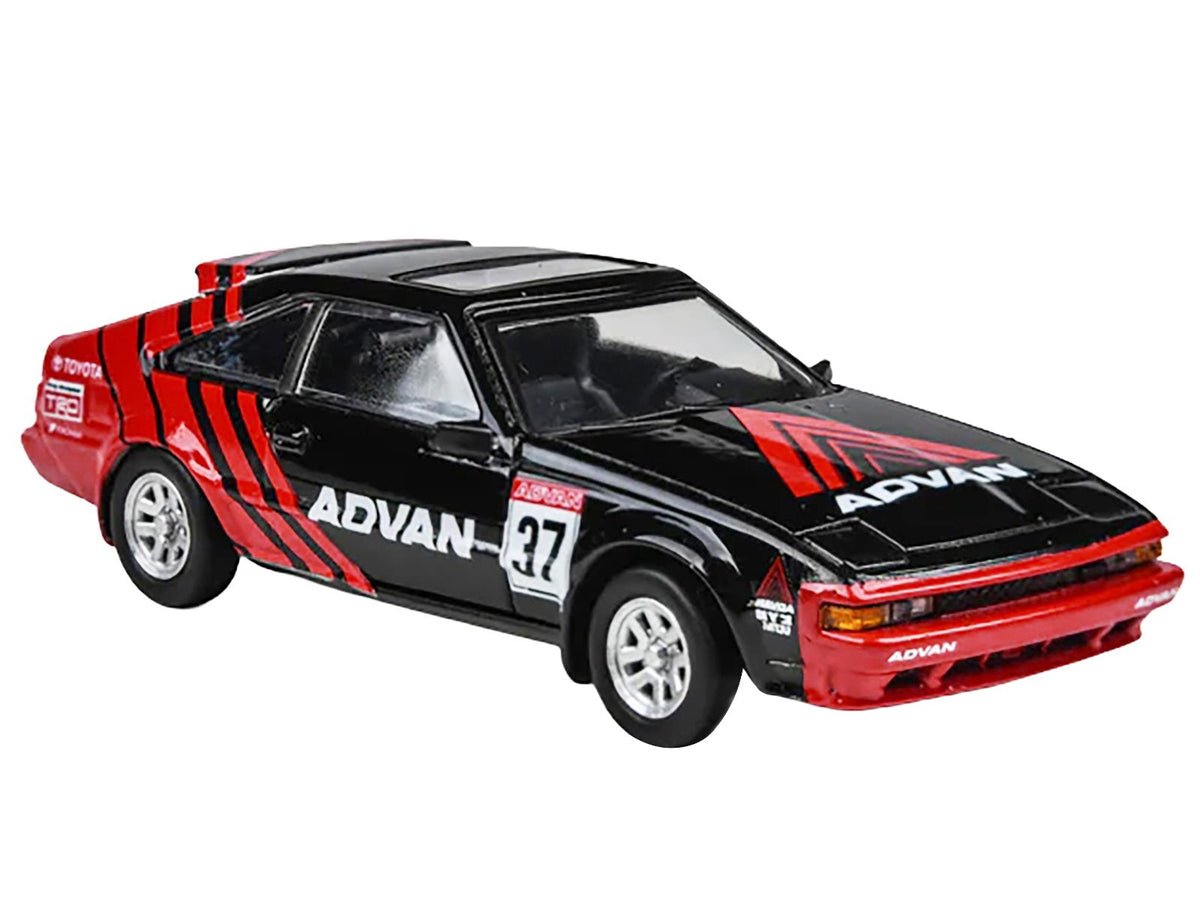 1984 Toyota Celica Supra #37 "ADVAN" Black and Red 1/64 Diecast Model Car by Paragon Models-Paragon-ModelCars.com