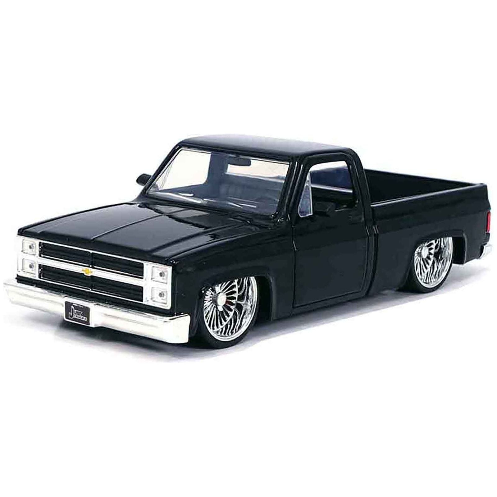 1985 Chevrolet C - 10 Pickup Truck Black with Wire Wheels "Just Trucks" Series 1/24 Diecast Model Car by Jada - Jada - ModelCars.com
