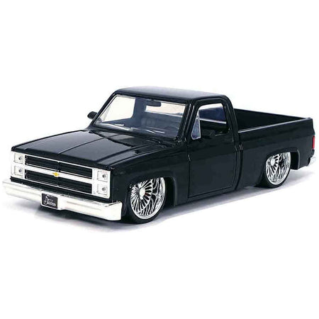 1985 Chevrolet C - 10 Pickup Truck Black with Wire Wheels "Just Trucks" Series 1/24 Diecast Model Car by Jada - Jada - ModelCars.com
