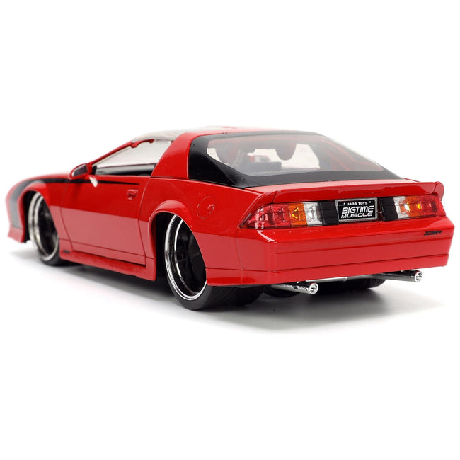 1985 Chevrolet Camaro Red with Black Stripes "Bigtime Muscle" Series 1/24 Diecast Model Car by Jada-Jada-ModelCars.com