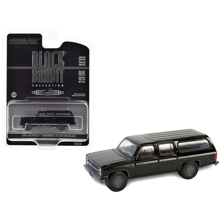 1985 Chevrolet Suburban C10 Custom Deluxe Black "Black Bandit" Series 29 1/64 Diecast Model Car by Greenlight - Greenlight - ModelCars.com