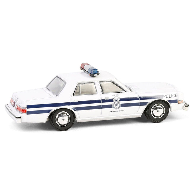 1985 Dodge Diplomat "U.S. Air Force Security Police" White with Blue Stripes "Battalion 64" Series 5 1/64 Diecast Model Car by Greenlight-Greenlight-ModelCars.com