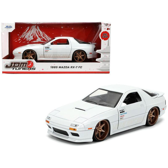 1985 Mazda RX-7 White "JDM Tuners" Series 1/24 Diecast Model Car by Jada-Jada-ModelCars.com