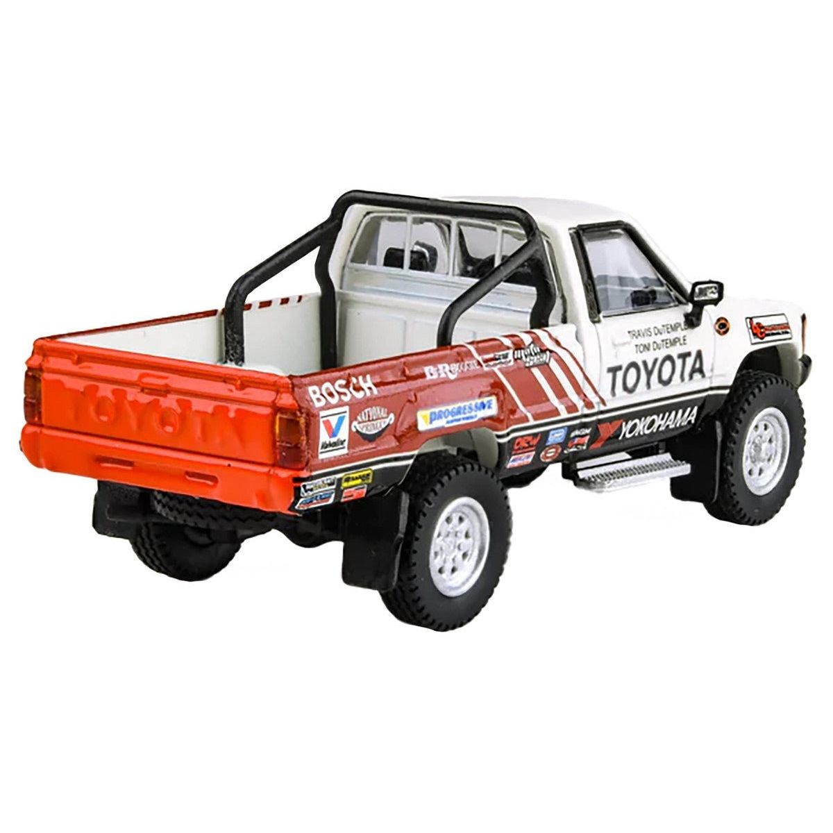 1985 Toyota Hilux Single Cab Pickup Truck "Class 7S Racing" White with Graphics 1/64 Diecast Model Car by Paragon Models - Paragon - ModelCars.com