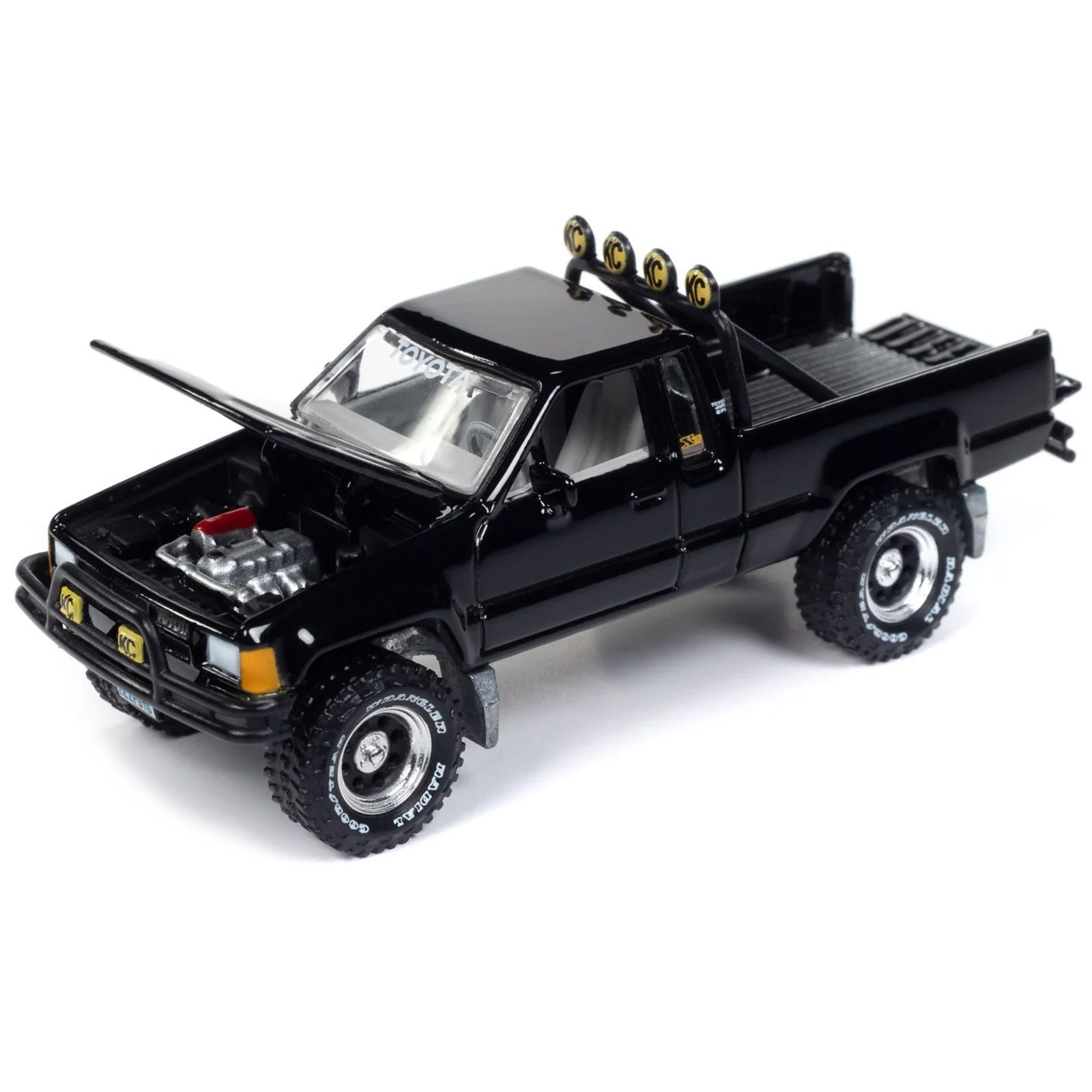 1985 Toyota SR5 Pickup Truck Black "Mystery Matinee" Movie Pop Culture 2024 Release 1 1/64 Diecast Model Car by Johnny Lightning - Johnny Lightning - ModelCars.com