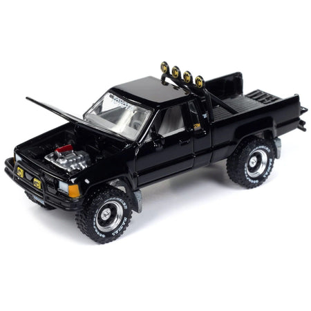 1985 Toyota SR5 Pickup Truck Black "Mystery Matinee" Movie Pop Culture 2024 Release 1 1/64 Diecast Model Car by Johnny Lightning - Johnny Lightning - ModelCars.com