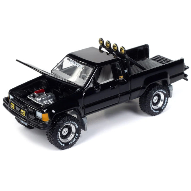 1985 Toyota SR5 Pickup Truck Black "Mystery Matinee" Movie Pop Culture 2024 Release 1 1/64 Diecast Model Car by Johnny Lightning - Johnny Lightning - ModelCars.com