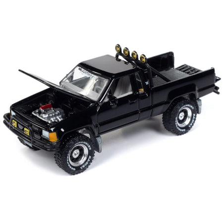 1985 Toyota SR5 Pickup Truck Black "Mystery Matinee" Movie Pop Culture 2024 Release 1 1/64 Diecast Model Car by Johnny Lightning-Johnny Lightning-ModelCars.com