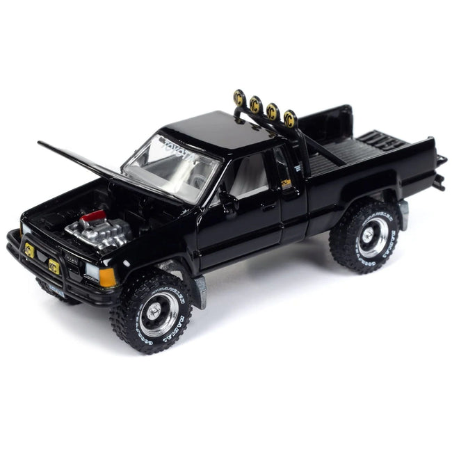 1985 Toyota SR5 Pickup Truck Black "Mystery Matinee" Movie Pop Culture 2024 Release 1 1/64 Diecast Model Car by Johnny Lightning-Johnny Lightning-ModelCars.com