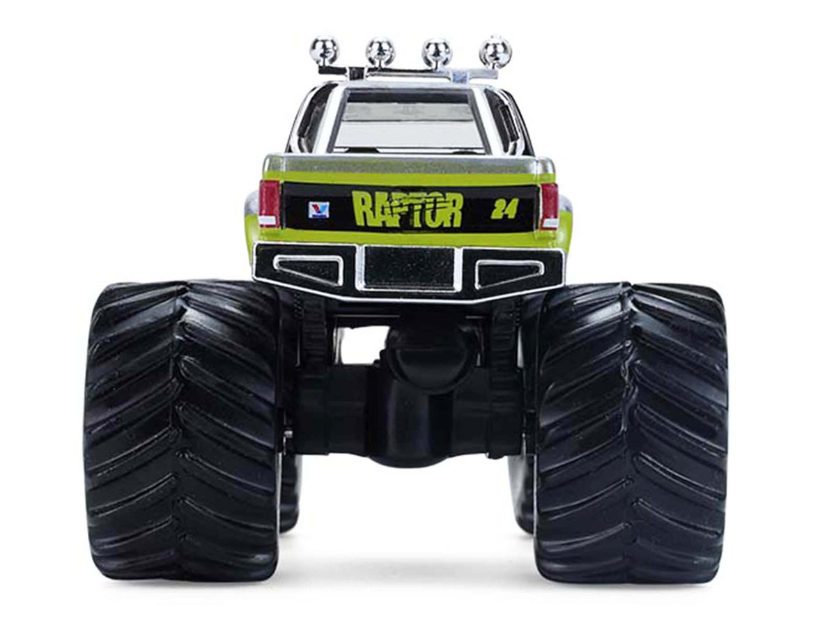 1986 Chevrolet S10 Monster Truck 24 "Raptor" Black and Green with Graphics "Kings of Crunch - Hendrick Motorsports Tribute" Special Edition 1/64 Diecast Model Car by Greenlight-Greenlight-ModelCars.com