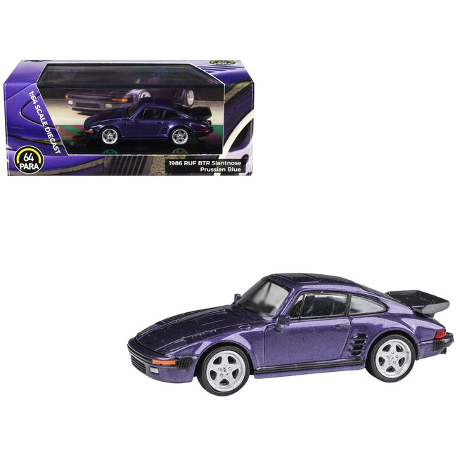 1986 RUF BTR Slantnose Prussian Blue Metallic 1/64 Diecast Model Car by Paragon-Paragon-ModelCars.com