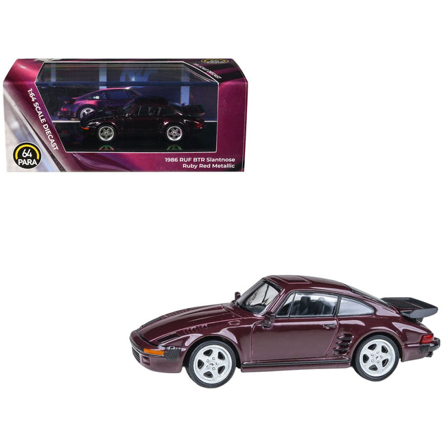1986 RUF BTR Slantnose Ruby Red Metallic 1/64 Diecast Model Car by Paragon-Paragon-ModelCars.com