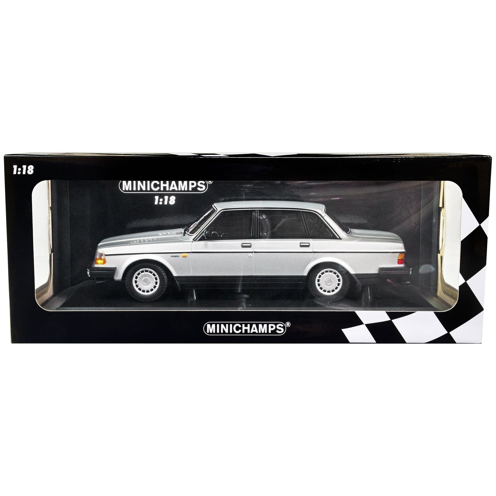 1986 Volvo 240 GL Silver Metallic Limited Edition to 380 pieces Worldwide 1/18 Diecast Model Car by Minichamps - Minichamps - ModelCars.com