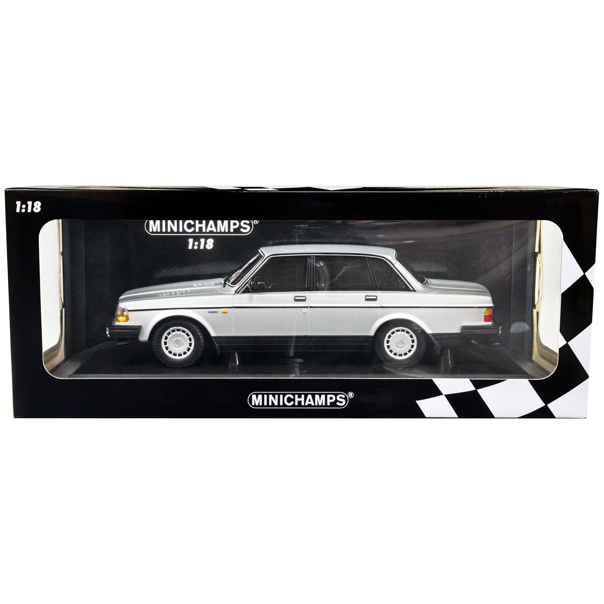 1986 Volvo 240 GL Silver Metallic Limited Edition to 380 pieces Worldwide 1/18 Diecast Model Car by Minichamps - Minichamps - ModelCars.com