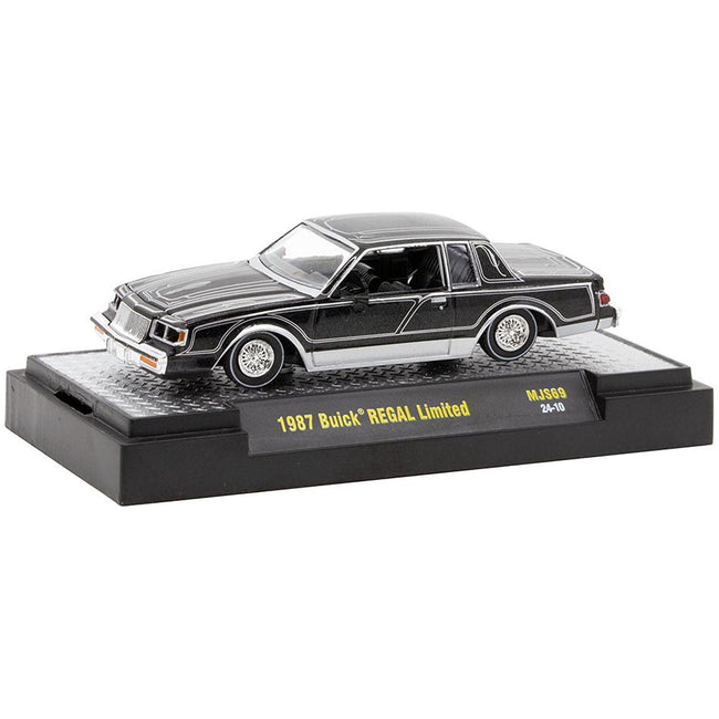 1987 Buick Regal Limited Lowrider Black with Silver Graphics "Lowriders" Limited Edition to 5500 pieces Worldwide 1/64 Diecast Model Car by M2 Machines - M2 - ModelCars.com