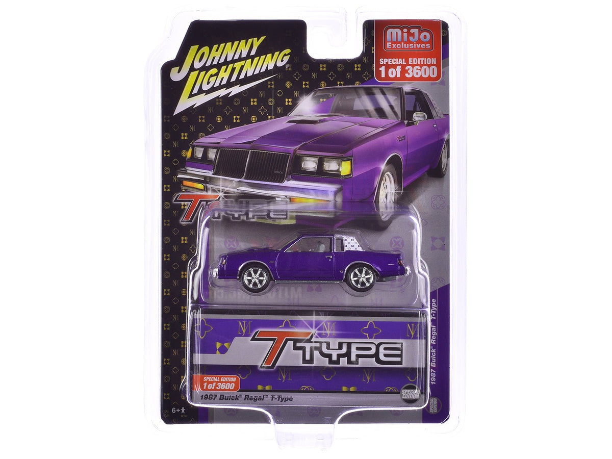 1987 Buick Regal T-Type Purple Metallic Limited Edition to 3600 pieces Worldwide 1/64 Diecast Model Car by Johnny Lightning-Johnny Lightning-ModelCars.com