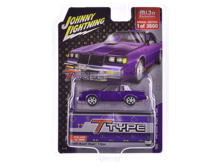 1987 Buick Regal T-Type Purple Metallic Limited Edition to 3600 pieces Worldwide 1/64 Diecast Model Car by Johnny Lightning-Johnny Lightning-ModelCars.com