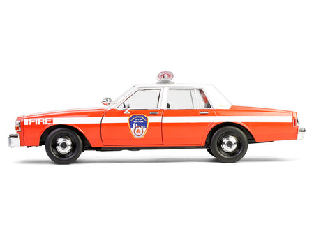 1987 Chevrolet Caprice 9C1 "FDNY (The Official Fire Department City of New York)" Red with White Top and Stripes "Artisan Collection" 1/18 Diecast Model Car by Greenlight-Greenlight-ModelCars.com