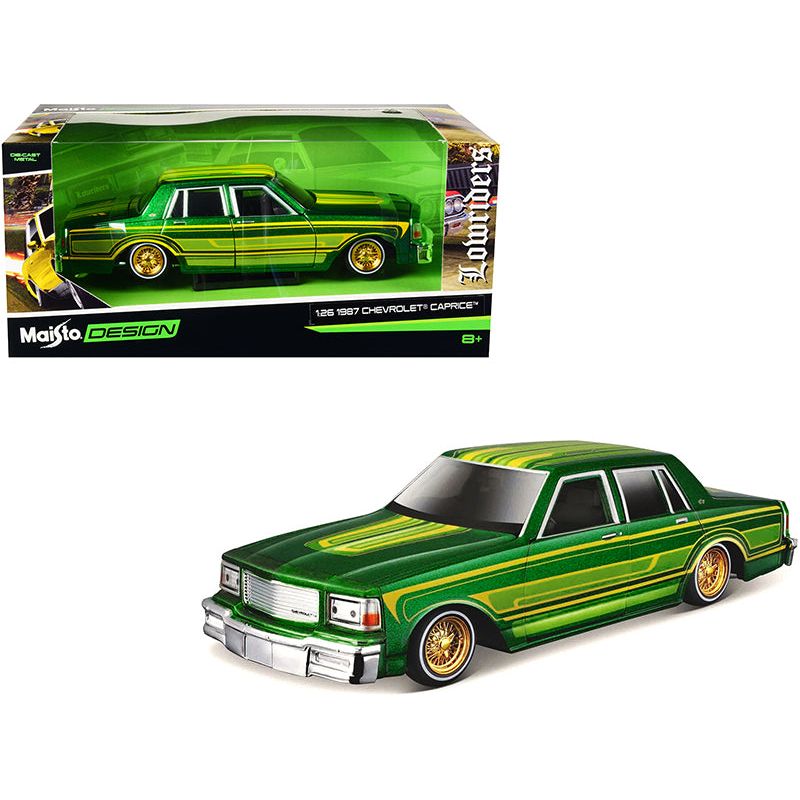 1987 Chevrolet Caprice Green Metallic with Graphics "Lowriders" "Classic Muscle" Series 1/26 Diecast Model Car by Maisto - Maisto - ModelCars.com