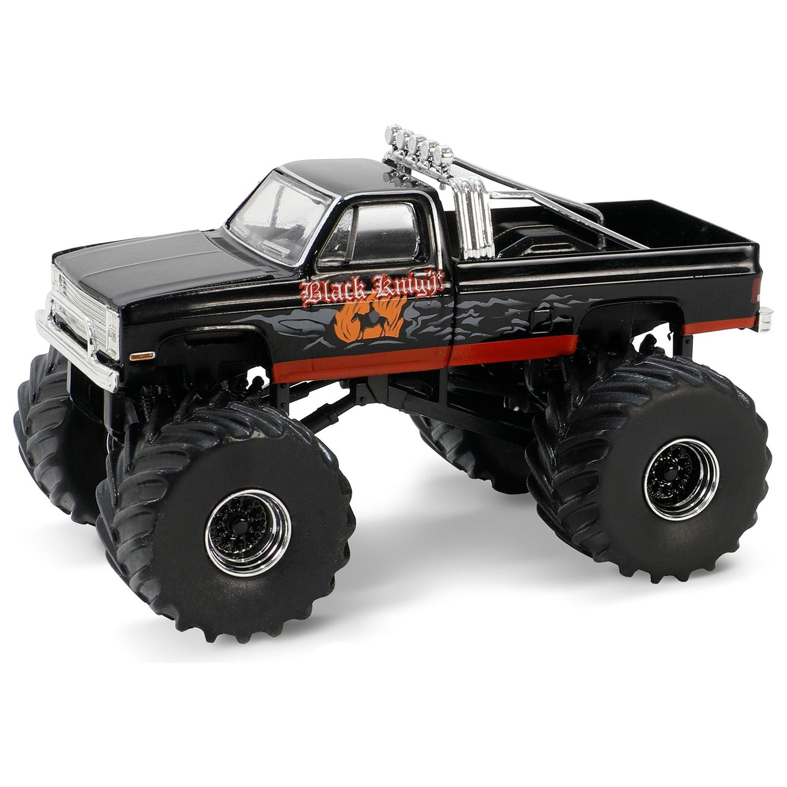 1987 Chevrolet Silverado Monster Truck Black "Black Knight" "Kings of Crunch" Series 15 1/64 Diecast Model Car by Greenlight - Greenlight - ModelCars.com