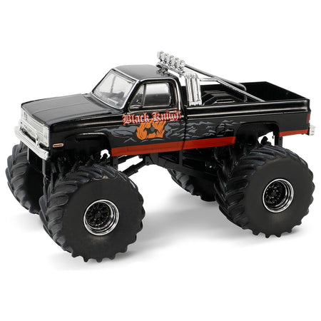 1987 Chevrolet Silverado Monster Truck Black "Black Knight" "Kings of Crunch" Series 15 1/64 Diecast Model Car by Greenlight - Greenlight - ModelCars.com