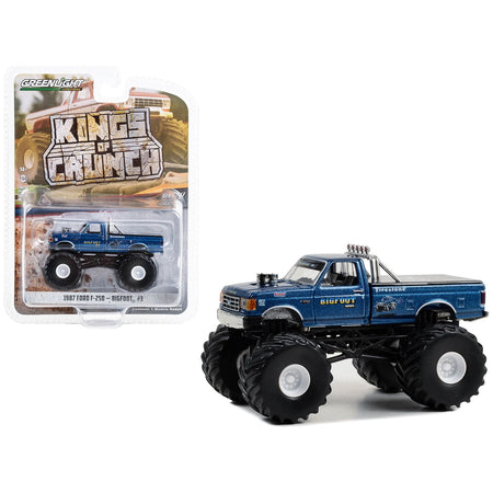 1987 Ford F - 250 Monster Truck Blue Metallic "Bigfoot 3" "Kings of Crunch" Series 13 1/64 Diecast Model Car by Greenlight - Greenlight - ModelCars.com