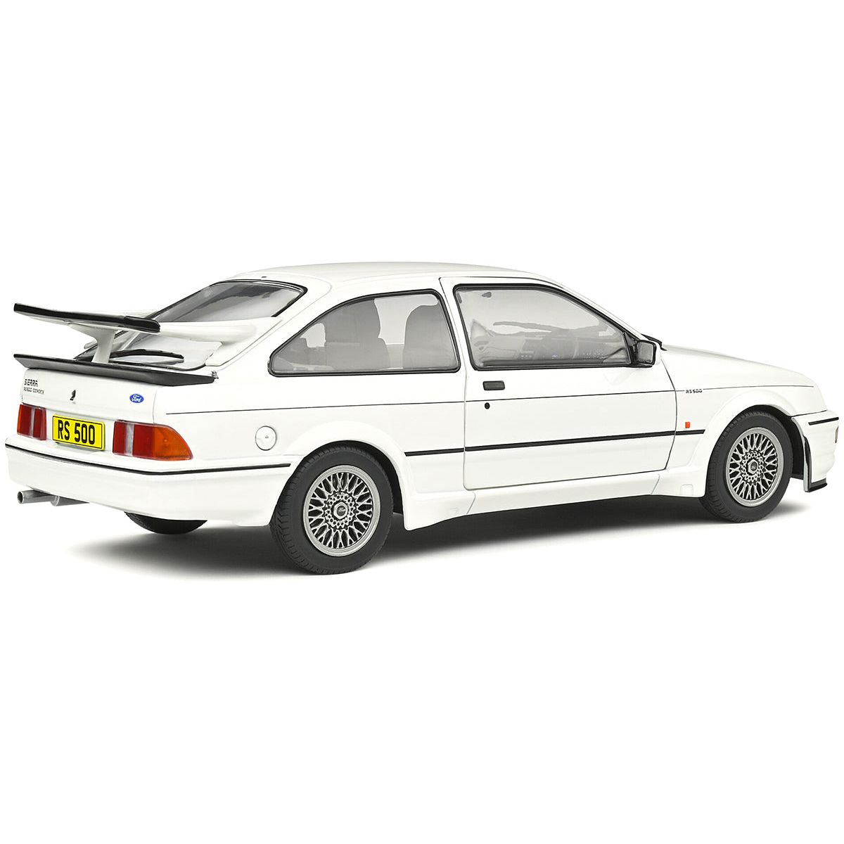 1987 Ford Sierra RS500 RHD (Right Hand Drive) White with Black Stripes 1/18 Diecast Model Car by Solido - Solido - ModelCars.com