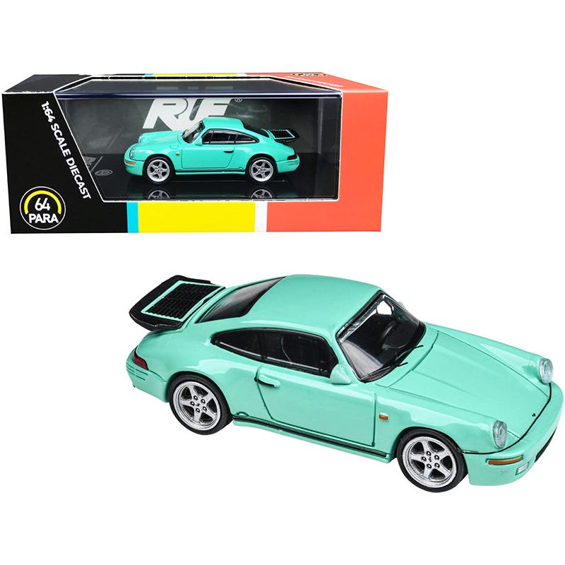 Ruf Rtr Model Car 1987 RUF CTR Yellowbird Mint Green 1/64 Diecast Model Car by Paragon