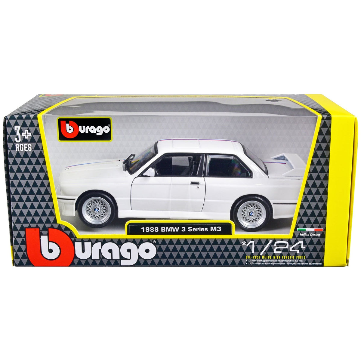 1988 BMW 3 Series M3 E30 White 1/24 Diecast Model Car by Bburago-Bburago-ModelCars.com