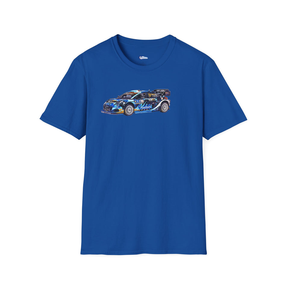 Vector Art Ford Puma Rally1 #13 Gregoire Munster - Louis Louka "Central European Rally" (2023) - Unisex T-Shirt