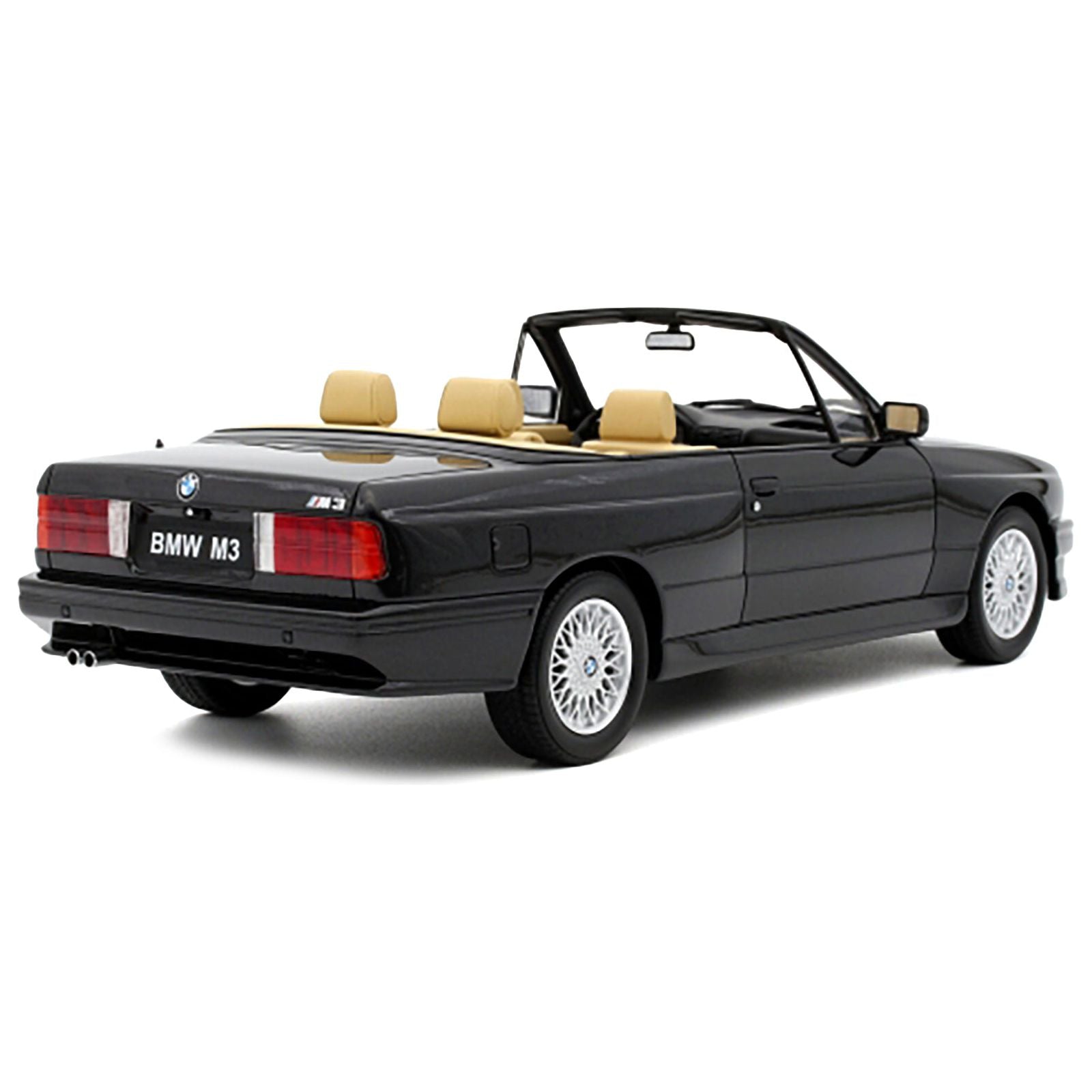1989 BMW E30 M3 Convertible Diamond Black Metallic Limited Edition to 3000 pieces Worldwide 1/18 Model Car by Otto Mobile - Otto Mobile - ModelCars.com