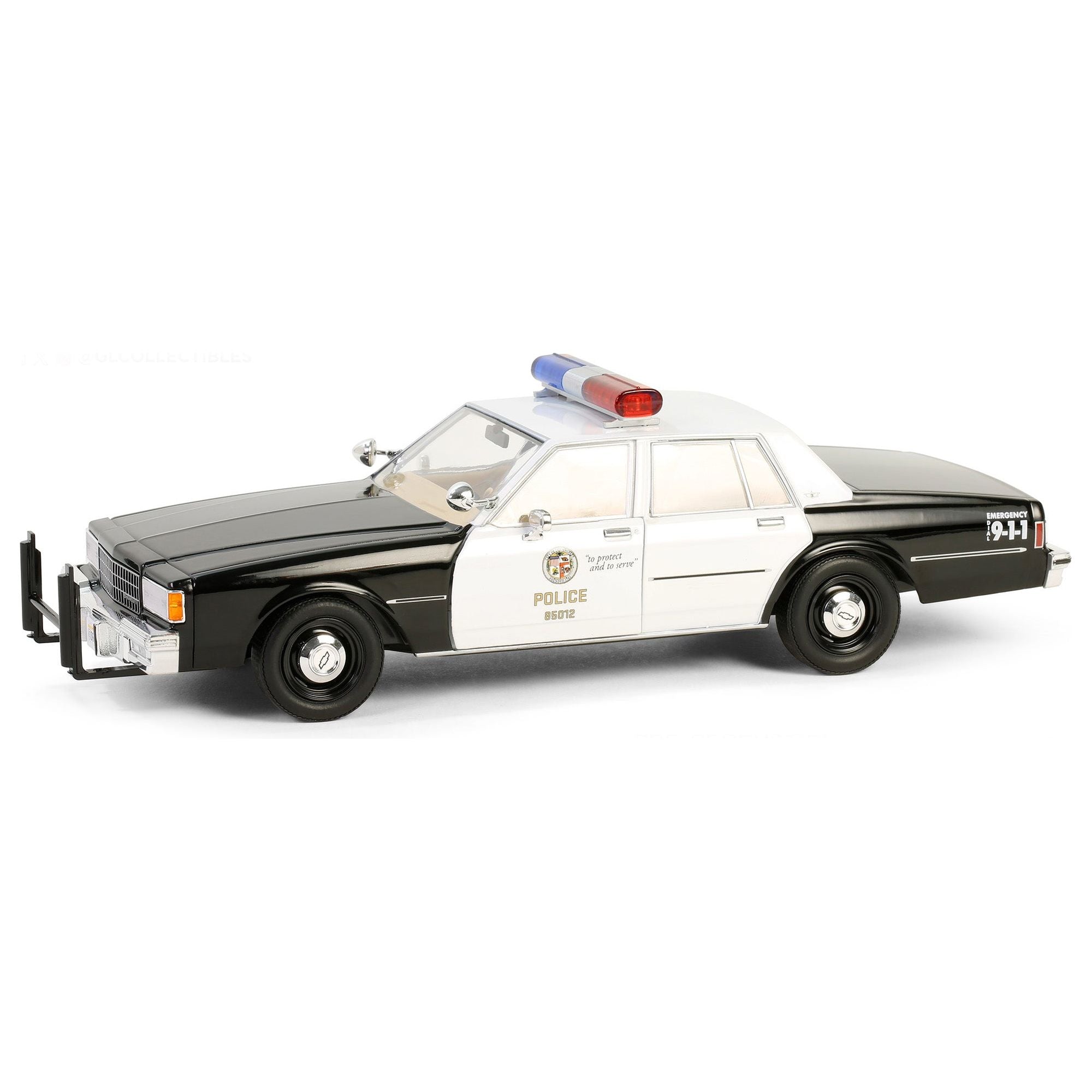 1989 Chevrolet Caprice Black and White "Los Angeles Police Department (LAPD)" "Hot Pursuit" Series 10 1/24 Diecast Model Car by Greenlight - Greenlight - ModelCars.com