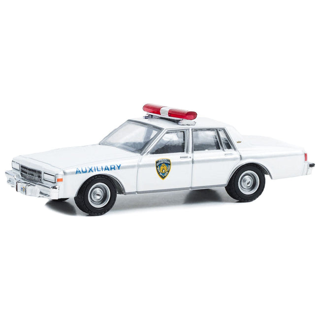 1989 Chevrolet Caprice "New York Police Department (NYPD)" White with NYPD Squad Number Decal Sheet "Hobby Exclusive" Series 1/64 Diecast Model Car by Greenlight - Greenlight - ModelCars.com